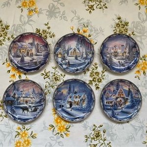 Bradford Exchange Christmas in the Village Decorative Plates
